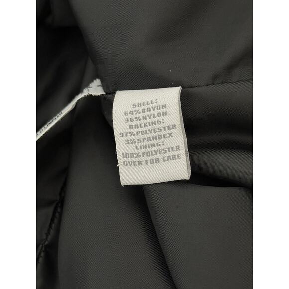 Relativity Black Lace Overlay Gray Satin Pencil Skirt Lined Back Zip Size 14 - Picture 7 of 7